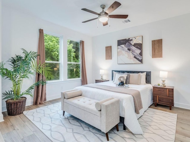 1108 Floradale Dr, Austin, TX 78753 - bedroom featuring light wood-style flooring and ceiling fan