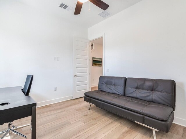 1108 Floradale Dr, Austin, TX 78753 - office space featuring light wood-style floors, ceiling fan, and baseboards
