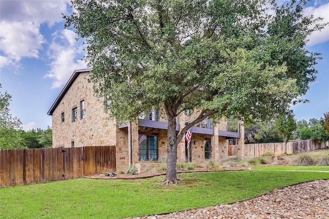 20502 Greeley Cv, Lago Vista, TX 78645 - view of front of house with stone siding