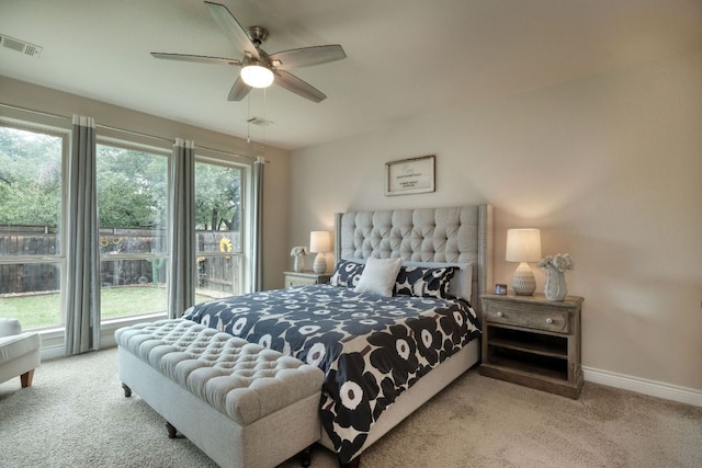 550 Cortona Ln, Georgetown, TX 78628 - carpeted bedroom featuring baseboards and a ceiling fan