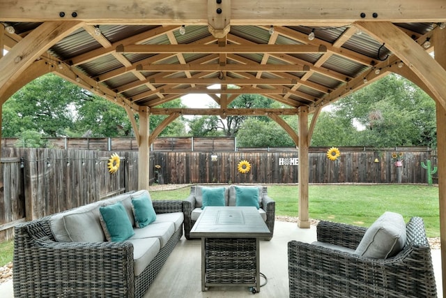 550 Cortona Ln, Georgetown, TX 78628 - view of patio featuring outdoor lounge area and a gazebo