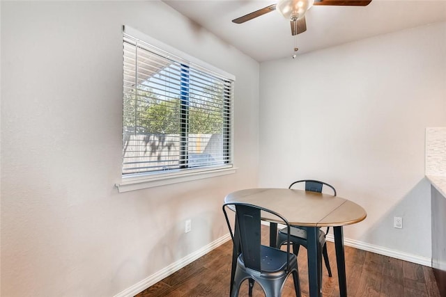 9214 Independence Loop, Austin, TX 78748 - dining room featuring a ceiling fan and wood finished floors