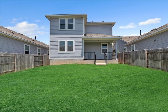 113 Bent Creek Ln, Georgetown, TX 78628 - rear view of house featuring a fenced backyard and a porch
