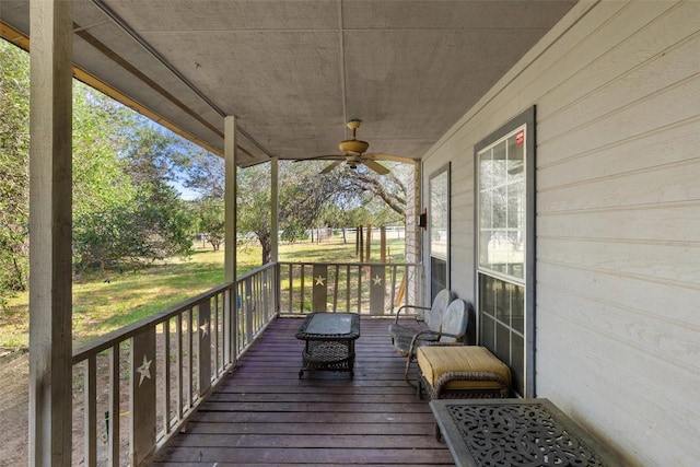 4414 Three Creek Trl, Spicewood, TX 78669 - wooden deck with ceiling fan