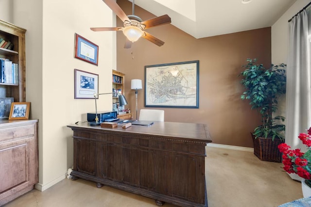 192 Indian Oaks Pass, Blanco, TX 78606 - office featuring a ceiling fan and light carpet