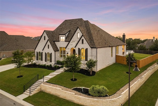 116 Egret Ln, Austin, TX 78737 - french provincial home with stone siding, brick siding, and a chimney