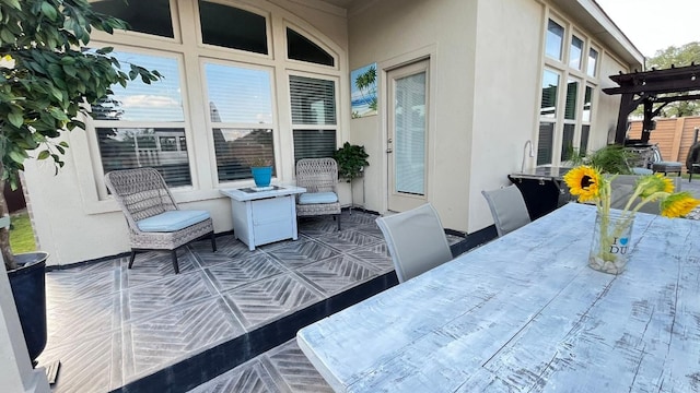 157 Monroe Dr, Kyle, TX 78640 - view of patio featuring outdoor dining area and a pergola