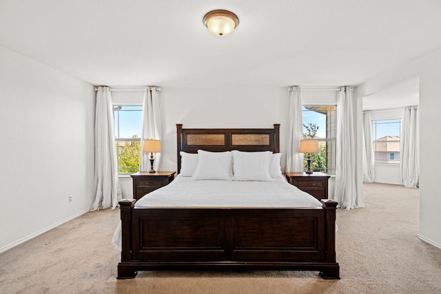 122 Mancos Dr, Georgetown, TX 78626 - bedroom with multiple windows, light colored carpet, and baseboards