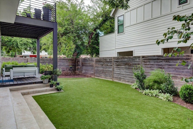2504 Willow St Unit A, Austin, TX 78702 - view of yard with a wooden deck