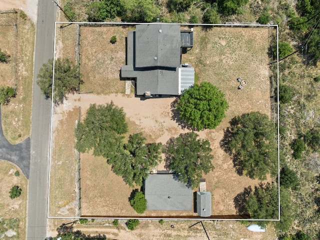 744 Jim Bowie Dr, Spicewood, TX 78669 - view from above of property with property boundaries highlighted