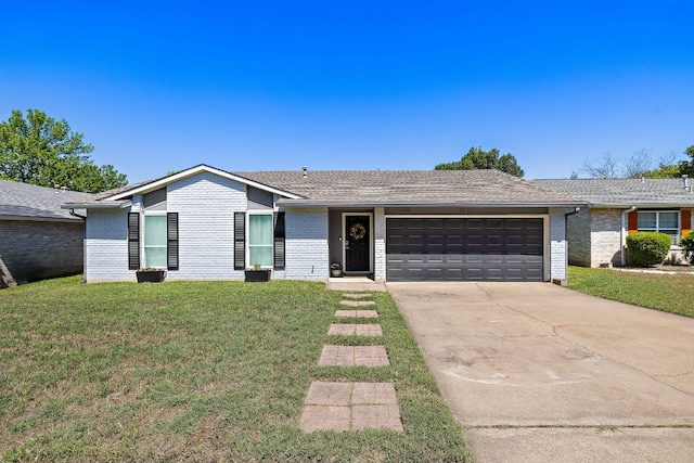 11200 Bending Bough Trl, Austin, TX 78758 - ranch-style home featuring a garage, brick siding, driveway, and a front yard