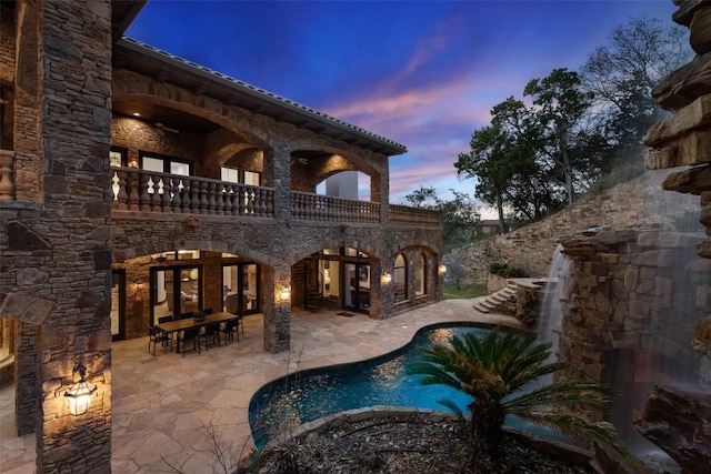 604 Logans Ln, Austin, TX 78746 - view of pool with a patio and french doors
