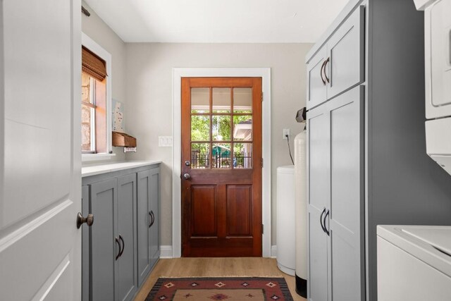 1507 Ash St, Georgetown, TX 78626 - entryway with light wood finished floors and washer / clothes dryer
