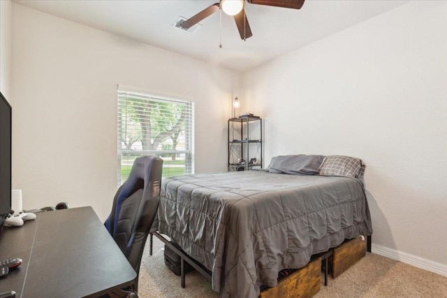 119 Tallwood Cir, Salado, TX 76571 - bedroom with carpet floors, baseboards, and a ceiling fan