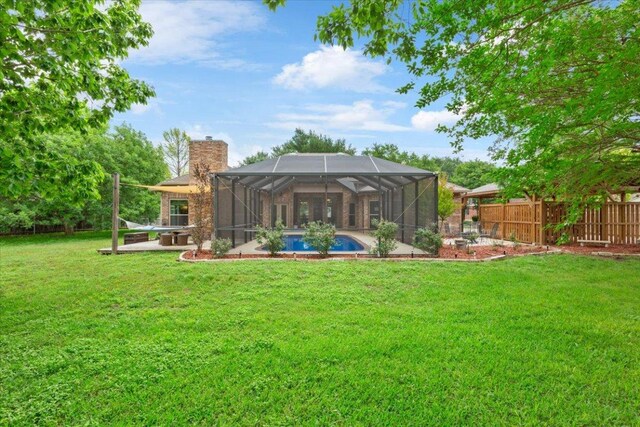 119 Tallwood Cir, Salado, TX 76571 - view of yard with a patio area, an outdoor pool, and a lanai