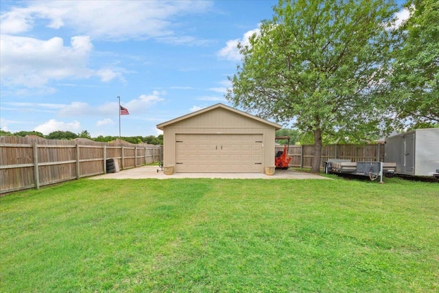 119 Tallwood Cir, Salado, TX 76571 - view of yard featuring a garage, an outdoor structure, and a patio