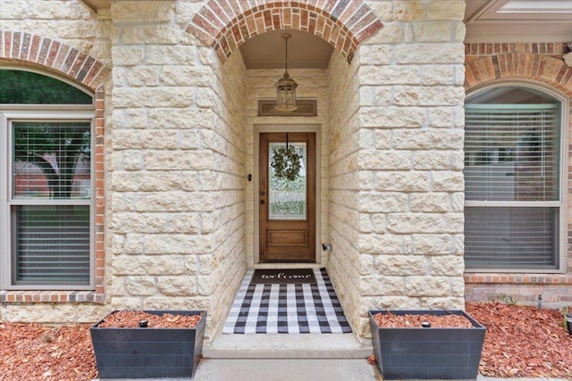 119 Tallwood Cir, Salado, TX 76571 - doorway to property featuring stone siding