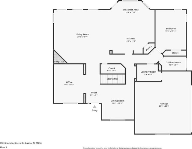 7701 Crackling Creek Dr, Austin, TX 78736 - property floor plan