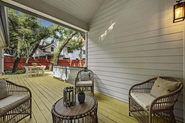 905 Juanita St, Austin, TX 78704 - wooden deck with a fenced backyard and outdoor dining space
