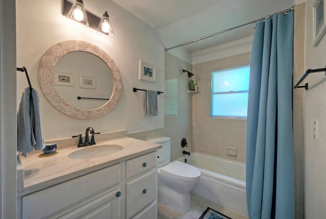 5606 Longhorn Lndg, Austin, TX 78734 - bathroom featuring vanity, toilet, and shower / bath combination with curtain