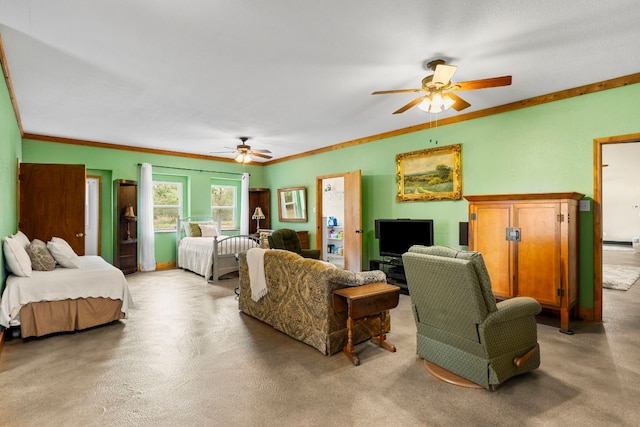 966 County Road 439th Rd, Stockdale, TX 78160 - living room featuring a ceiling fan and ornamental molding