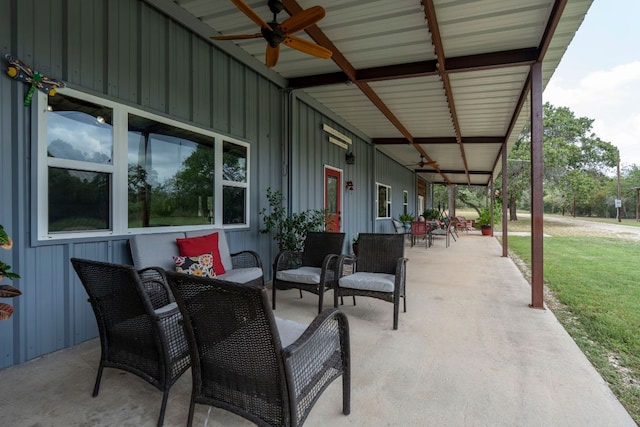 966 County Road 439th Rd, Stockdale, TX 78160 - view of patio / terrace with a ceiling fan
