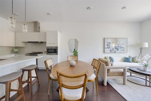 207 W Johanna St Unit 102, Austin, TX 78704 - dining space with dark wood-style flooring and recessed lighting