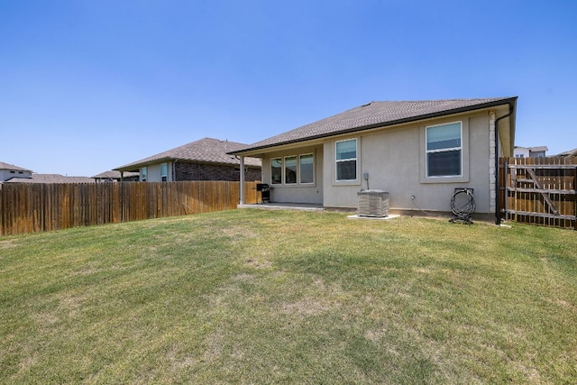 809 Cade Cv, Georgetown, TX 78626 - rear view of house featuring stucco siding and central air condition unit