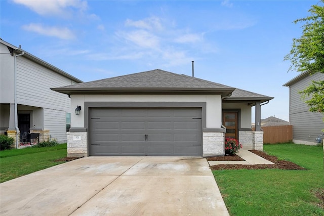521 Rearing Mare Pass, Georgetown, TX 78626 - view of front of property featuring stone siding, roof with shingles, and concrete driveway