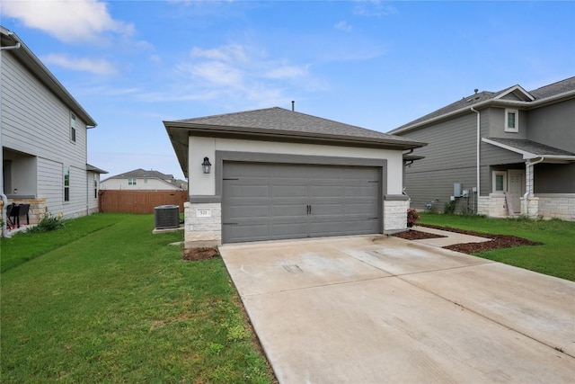 521 Rearing Mare Pass, Georgetown, TX 78626 - garage with concrete driveway and central air condition unit