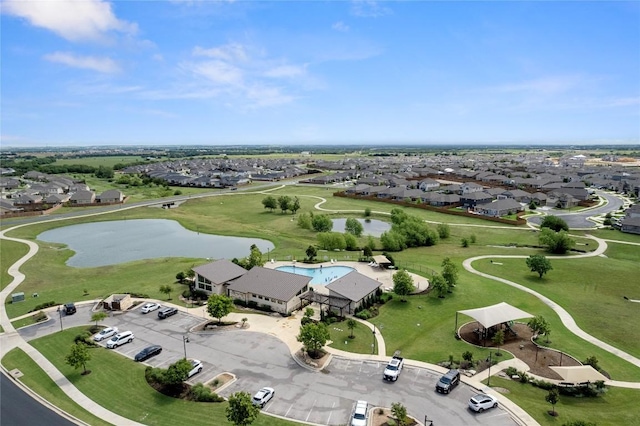 521 Rearing Mare Pass, Georgetown, TX 78626 - aerial view of property and surrounding area with a large body of water and nearby suburban area