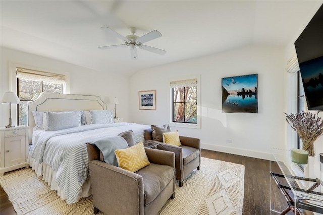 3317 Bowman Ave, Austin, TX 78703 - bedroom with wood finished floors, baseboards, and a ceiling fan