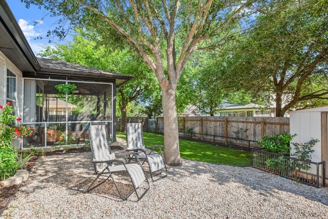 3400 Lynnbrook Dr, Austin, TX 78748 - view of yard featuring a sunroom and a patio area