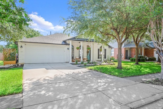 3400 Lynnbrook Dr, Austin, TX 78748 - ranch-style house featuring a front lawn, driveway, and a garage