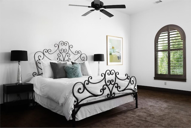 111 Piazza Vetta Dr, Austin, TX 78734 - carpeted bedroom with baseboards and ceiling fan