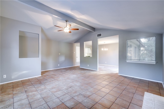 4303 Tamarack Trl, Austin, TX 78727 - spare room with a ceiling fan, a chandelier, and baseboards