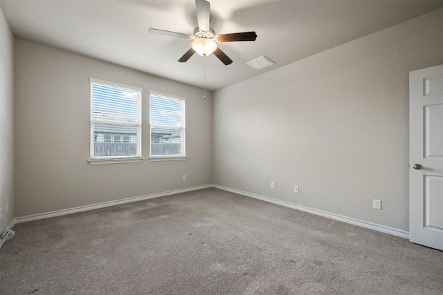 120 Flexus Ln, Liberty Hill, TX 78642 - unfurnished room featuring a ceiling fan, carpet flooring, and baseboards