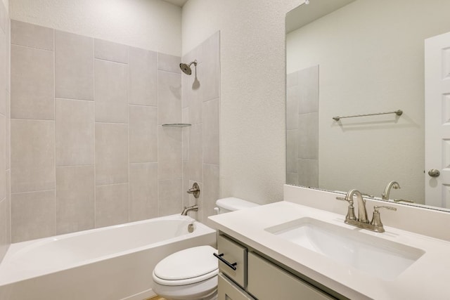 110 Denali Dr, Kyle, TX 78640 - full bath with toilet, vanity, and shower / washtub combination