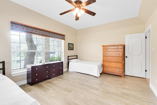 297 Carpers Trl, Fischer, TX 78623 - bedroom with light wood-style flooring, baseboards, and ceiling fan