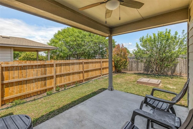 217 Baldwin St, Hutto, TX 78634 - view of patio featuring ceiling fan