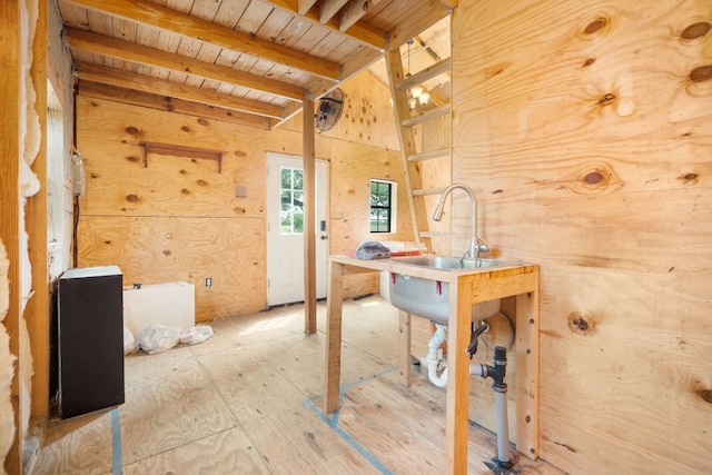 10843 US Highway 90 W, Harwood, TX 78632 - bathroom with wood ceiling and a sink