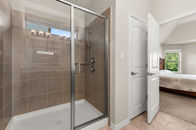 4162 Kingsley Ave, Round Rock, TX 78681 - bathroom featuring a shower stall, connected bathroom, and tile patterned floors