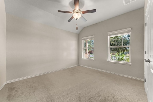 4162 Kingsley Ave, Round Rock, TX 78681 - carpeted empty room with lofted ceiling and ceiling fan