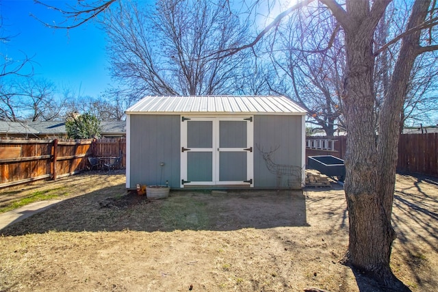 110 N Willis St, Lampasas, TX 76550 - view of shed featuring a fenced backyard