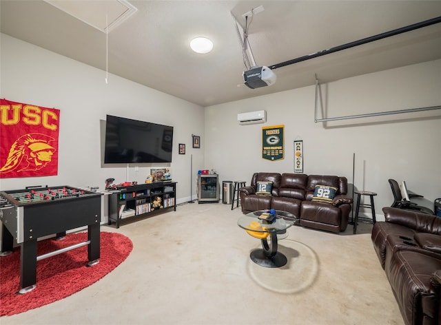 128 Naalehu Ct, Bastrop, TX 78602 - home theater room with a wall mounted air conditioner and carpet
