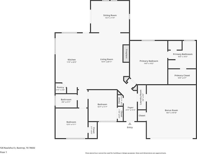 128 Naalehu Ct, Bastrop, TX 78602 - room layout