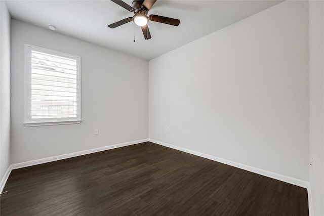 825 Fortrose Ter, Pflugerville, TX 78660 - empty room featuring dark wood-style floors, baseboards, and ceiling fan