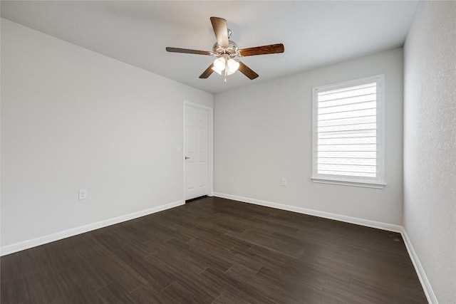825 Fortrose Ter, Pflugerville, TX 78660 - empty room featuring dark wood-type flooring, ceiling fan, and baseboards