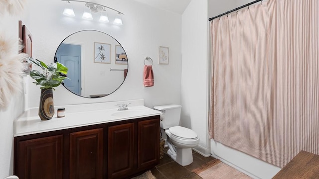 30 Stone Terrace Dr, Austin, TX 78734 - full bath featuring toilet, vanity, tile patterned flooring, and shower / bath combo