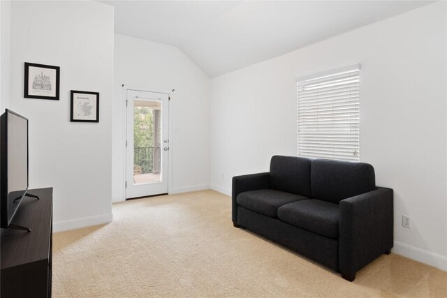 30 Stone Terrace Dr, Austin, TX 78734 - sitting room featuring lofted ceiling and light carpet